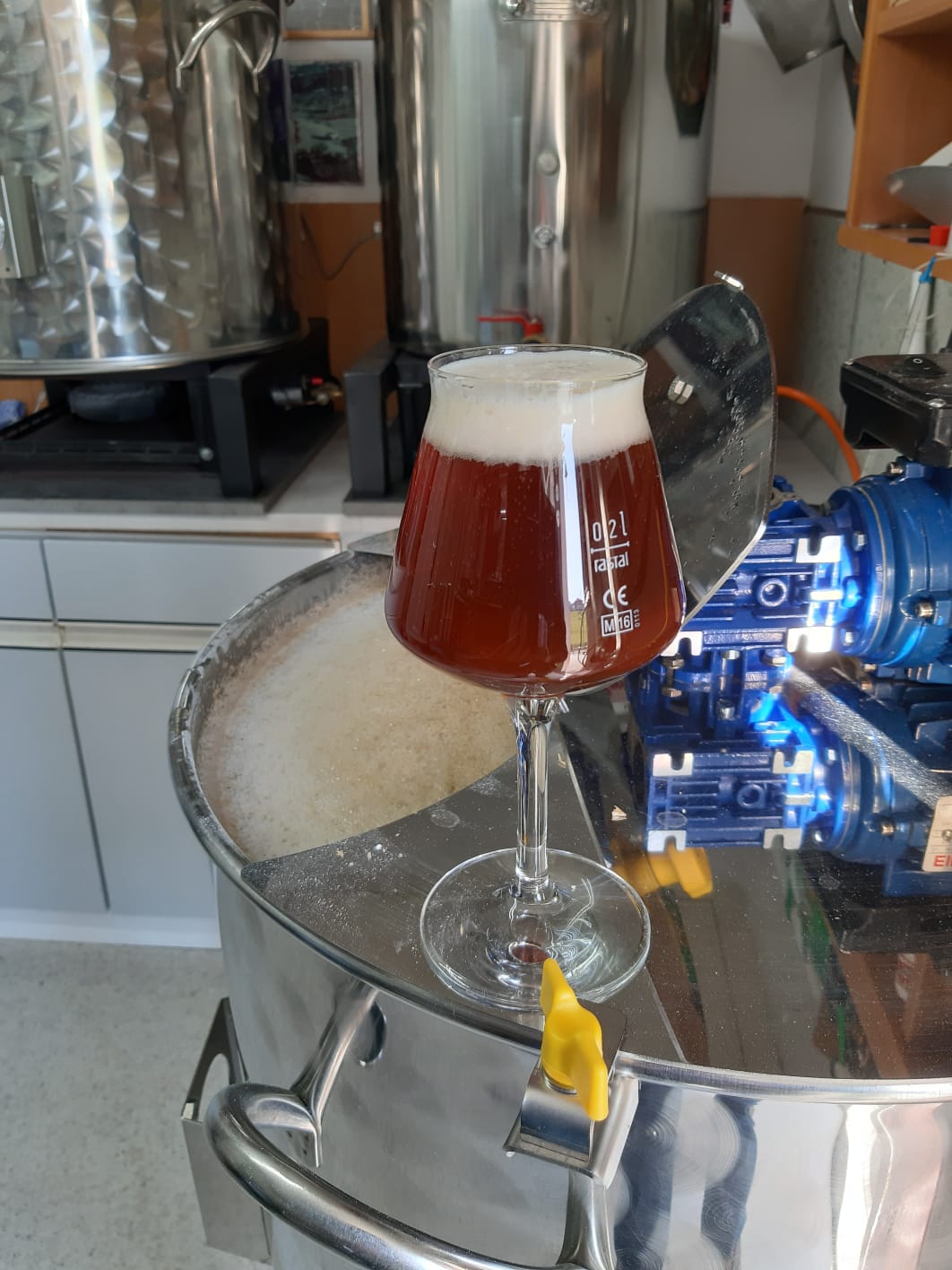 Vollmundiges Wiener Lager verkosten,beim Brauvorgang