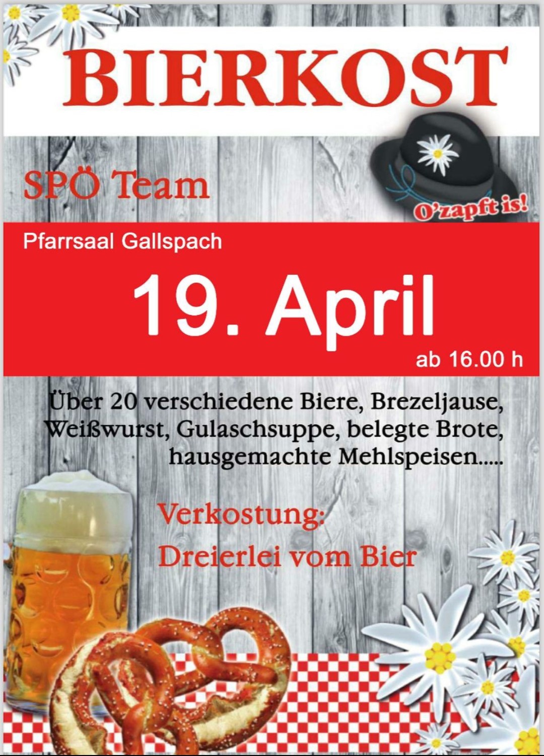 31. Bierkost Gallspach 2024,am 19.April ab 16.00 Es sind wieder einige Biere von mir dabei.