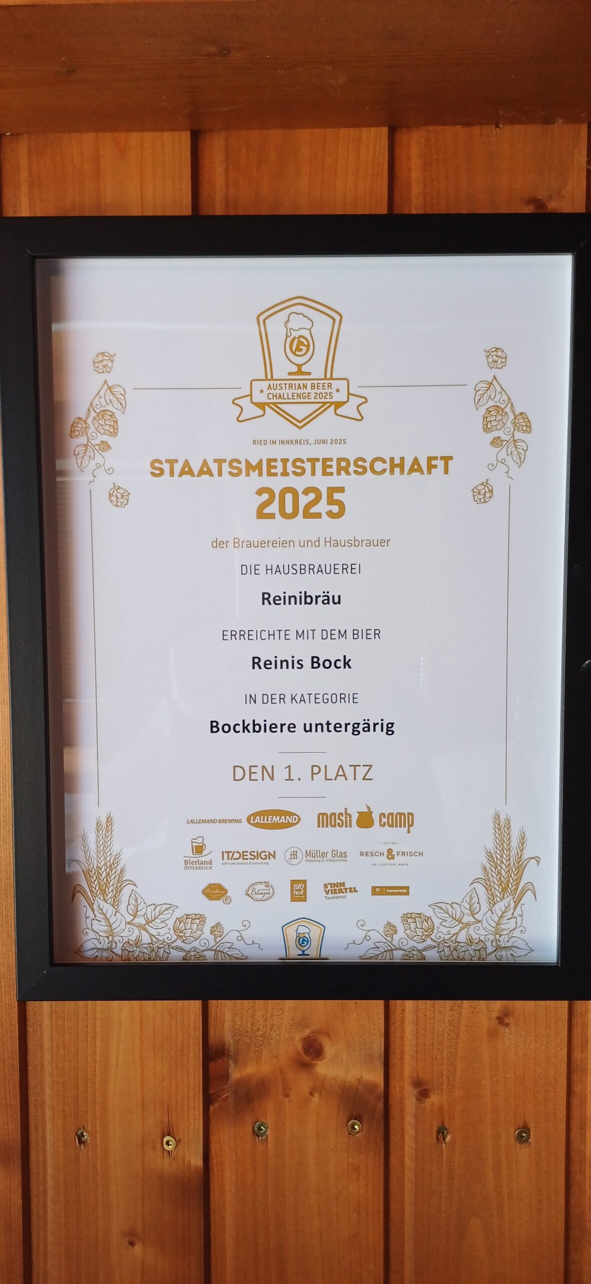 Staatsmeisterschaft 2025                                                                               Austrian Beer Challenge                                                                                                        Reinibräu erreichte mit Reinis Bock 1.Platz      und mit Reinis Belgian Pale Ale 2.Platz