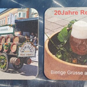 20 Jahre Reinibräu Bierdeckel Bierwagen